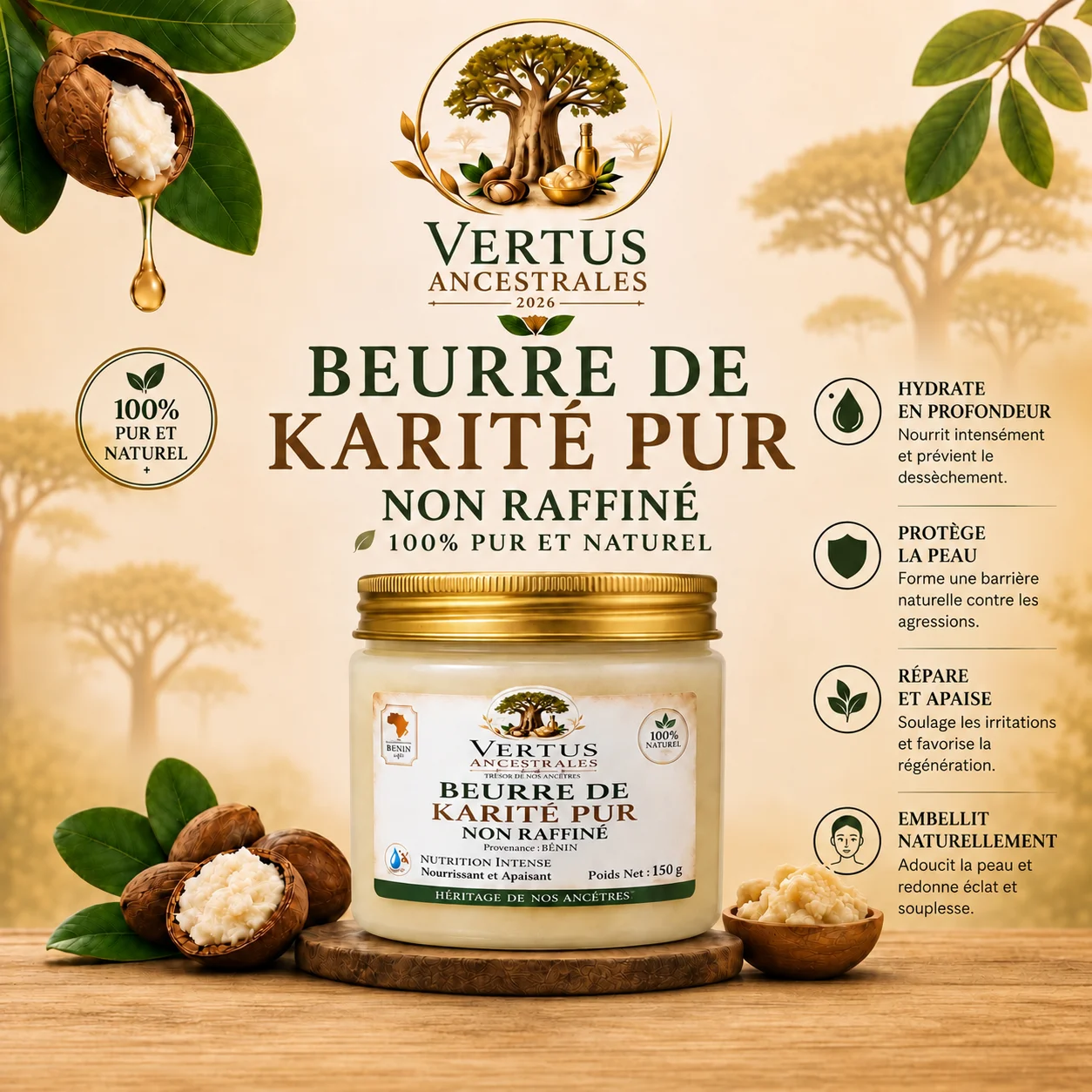 Beurre de Karité pur non raffiné
